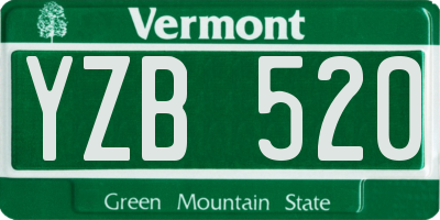 VT license plate YZB520