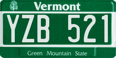 VT license plate YZB521