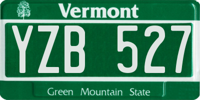 VT license plate YZB527