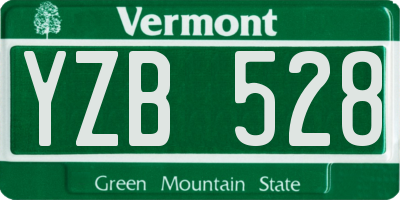 VT license plate YZB528