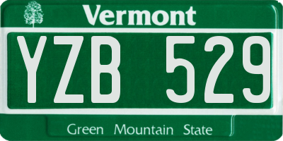 VT license plate YZB529