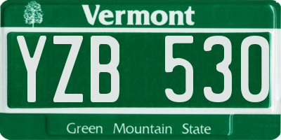 VT license plate YZB530