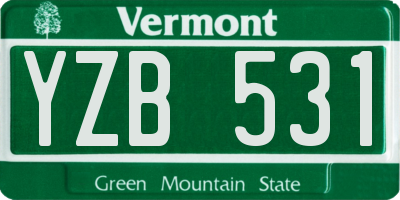 VT license plate YZB531