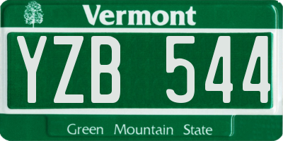 VT license plate YZB544