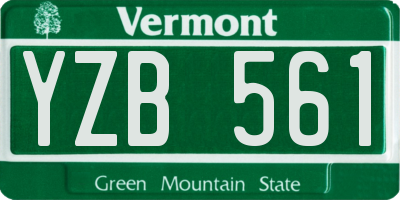 VT license plate YZB561