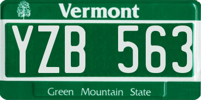 VT license plate YZB563