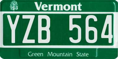 VT license plate YZB564