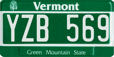 VT license plate YZB569