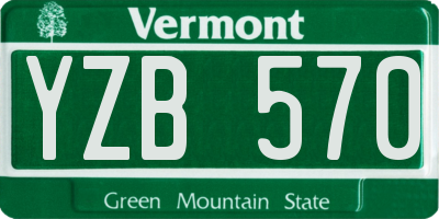 VT license plate YZB570