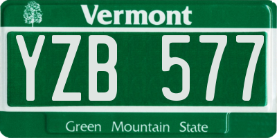VT license plate YZB577
