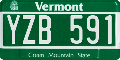 VT license plate YZB591