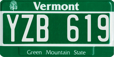 VT license plate YZB619