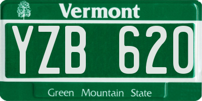 VT license plate YZB620