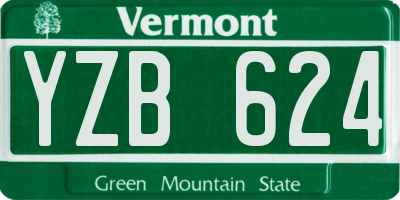 VT license plate YZB624