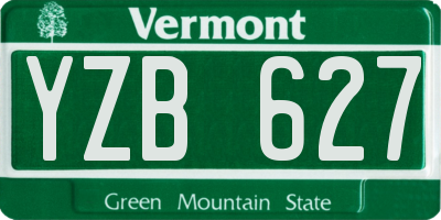 VT license plate YZB627