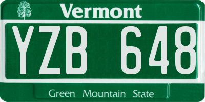 VT license plate YZB648