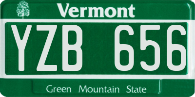 VT license plate YZB656