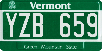 VT license plate YZB659