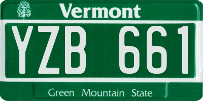 VT license plate YZB661