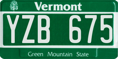 VT license plate YZB675