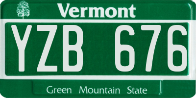 VT license plate YZB676
