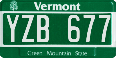VT license plate YZB677