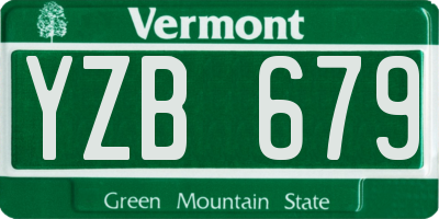VT license plate YZB679