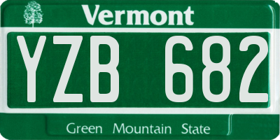 VT license plate YZB682