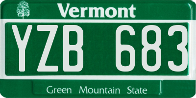 VT license plate YZB683