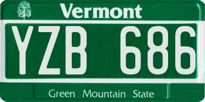 VT license plate YZB686