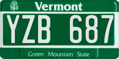 VT license plate YZB687
