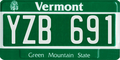 VT license plate YZB691