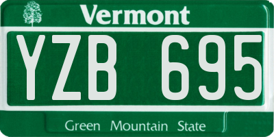 VT license plate YZB695