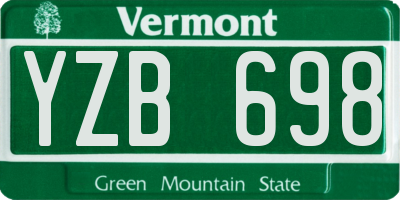 VT license plate YZB698