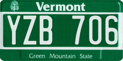 VT license plate YZB706