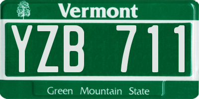 VT license plate YZB711