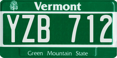 VT license plate YZB712