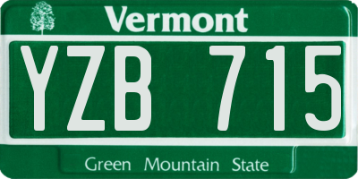 VT license plate YZB715