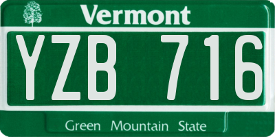 VT license plate YZB716