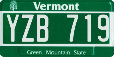 VT license plate YZB719
