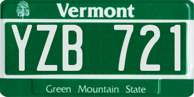VT license plate YZB721