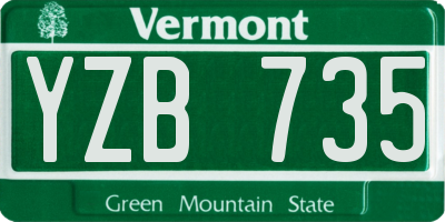 VT license plate YZB735