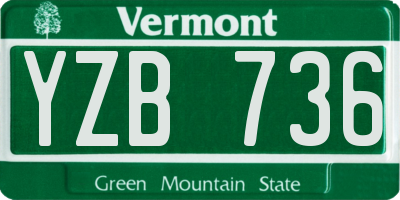 VT license plate YZB736