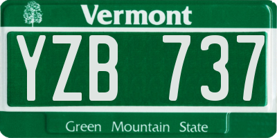 VT license plate YZB737
