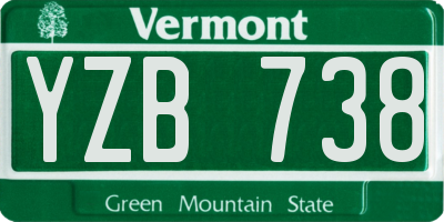 VT license plate YZB738