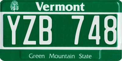 VT license plate YZB748