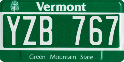 VT license plate YZB767