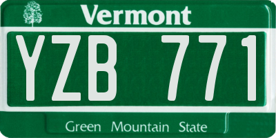 VT license plate YZB771
