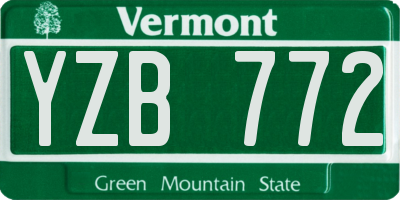 VT license plate YZB772