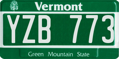 VT license plate YZB773